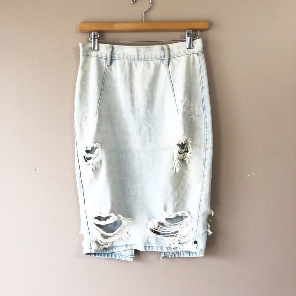 One Teaspoon x Free People Denim Skirt